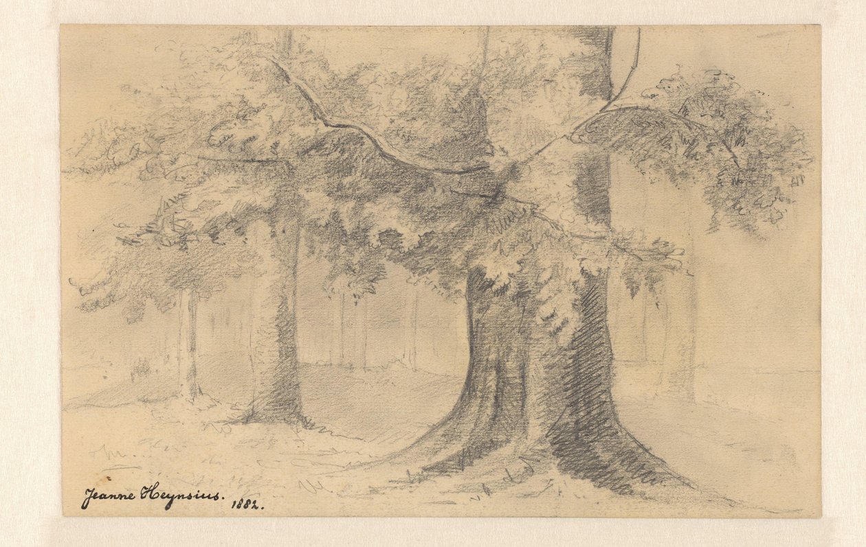 Paisaje con árboles de Jeanne Marie Heynsius (signed by artist)