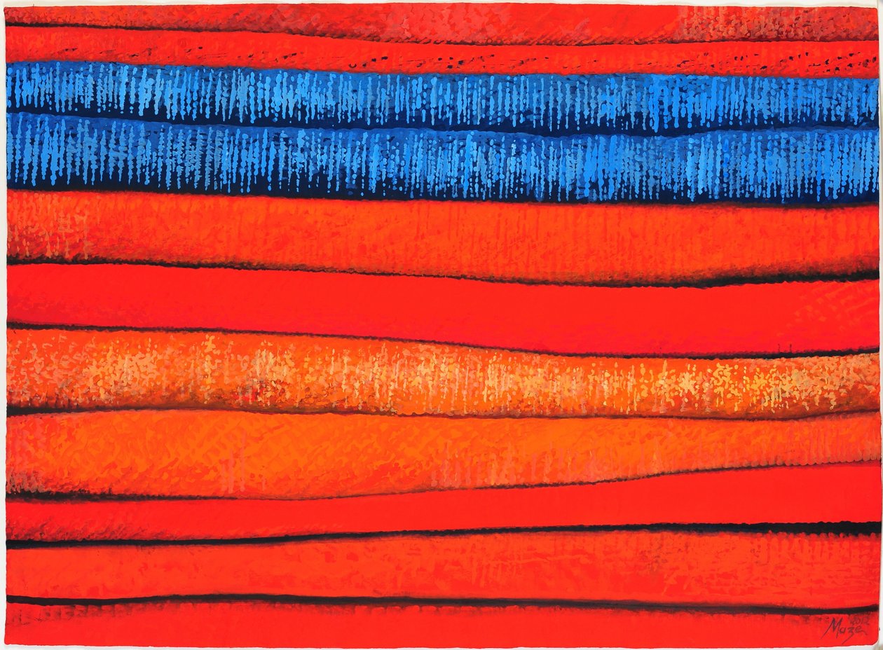 Tejidos marroquíes 3, 2013 (gouache sobre papel) de Jeanne Maze