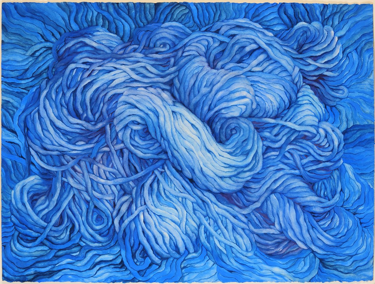 Lana azul cobalto, 2013 (gouache sobre papel) de Jeanne Maze