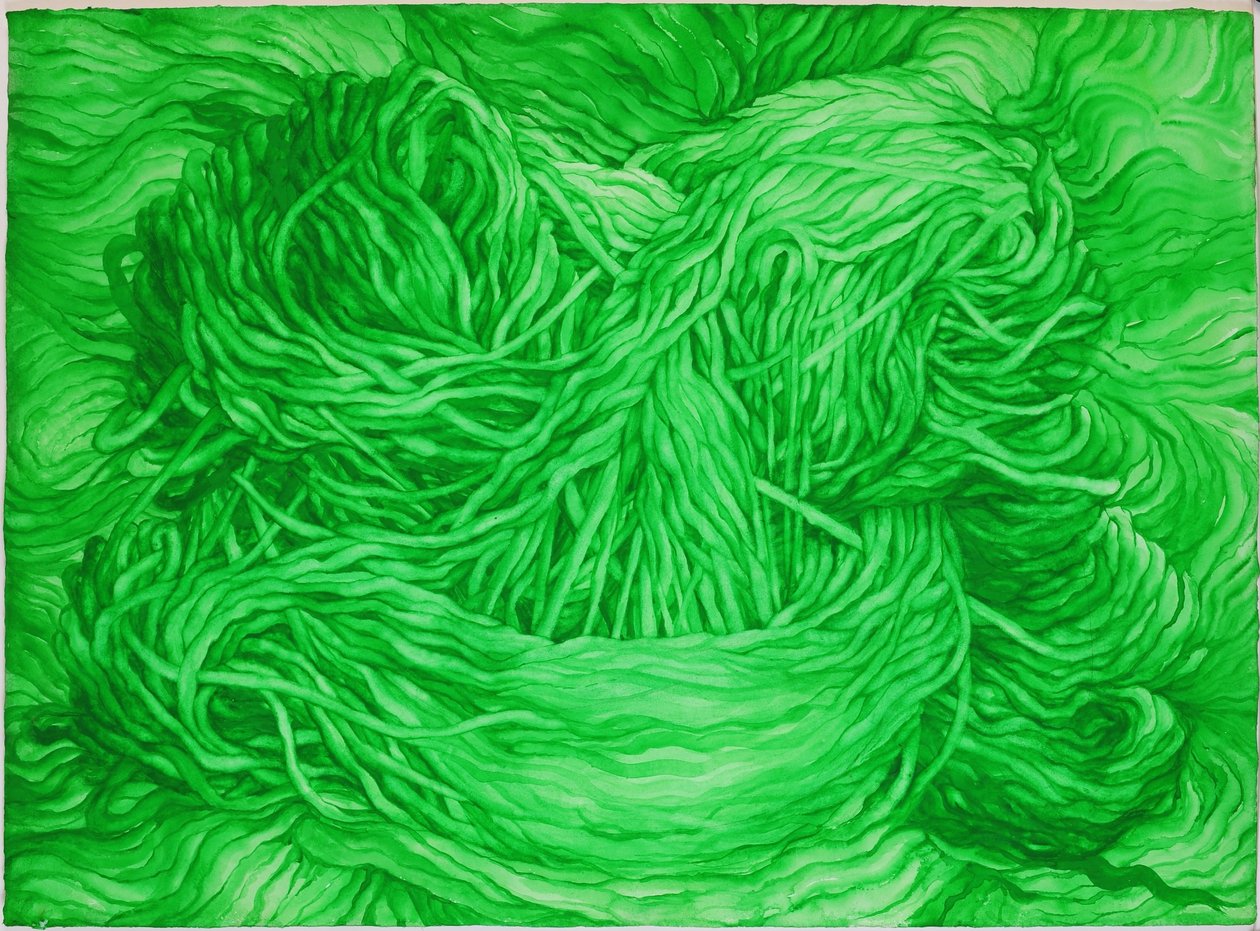 Verde lana, 2013 (gouache sobre papel) de Jeanne Maze