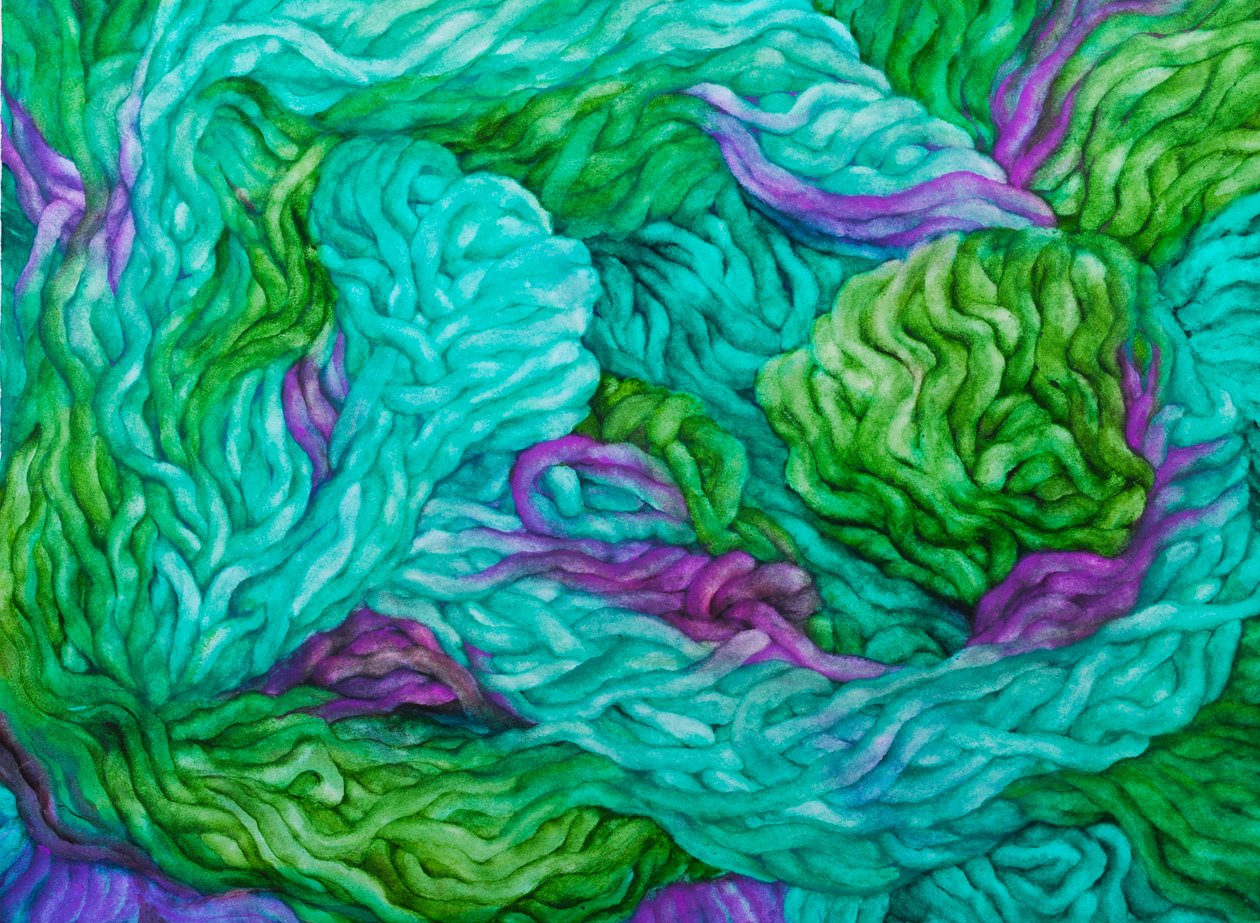 Lana multicolor, 2013 (gouche sobre papel) de Jeanne Maze