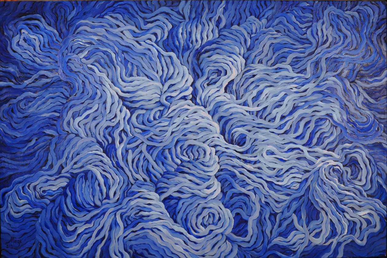 Azul marino de lana, 2013 (gouache sobre papel) de Jeanne Maze