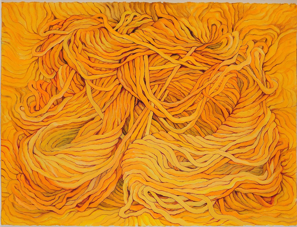 Amarillo lana, 2013 (gouache sobre papel) de Jeanne Maze