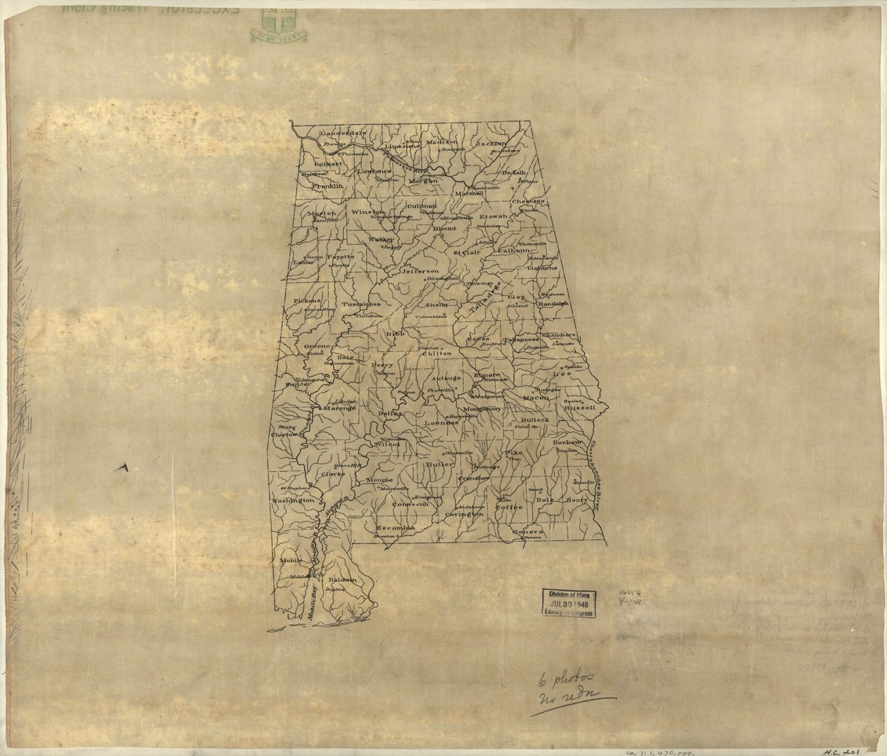 Mapa base de Alabama. LOC 2005625108 de Jedediah Hotchkiss