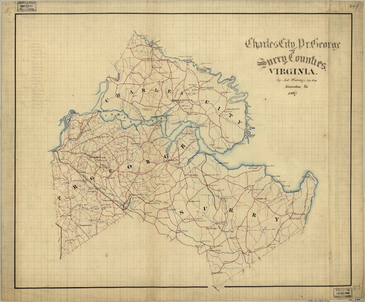Charles City, Pr. George y Surry, Virginia LOC 2005625179 de Jedediah Hotchkiss