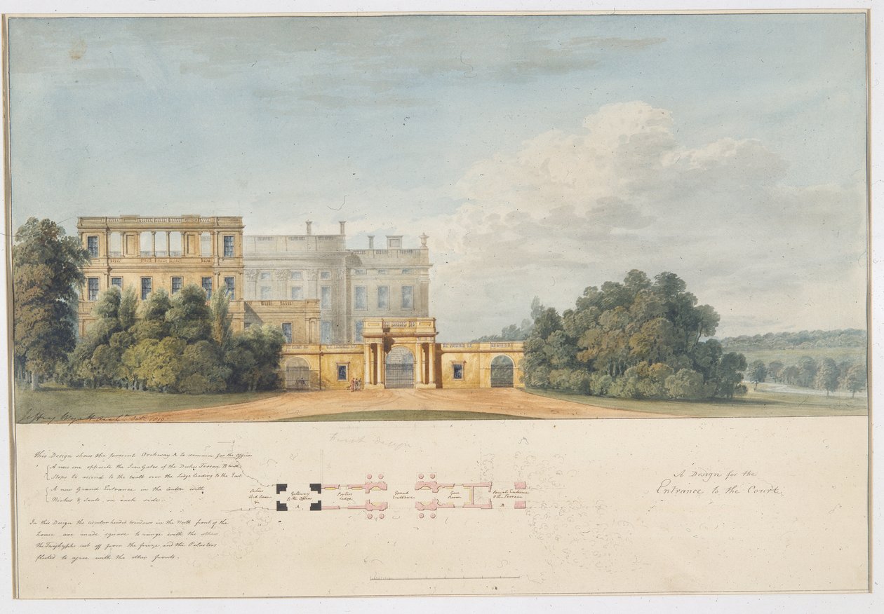 Diseño para la Entrada a la Corte, Chatsworth de Jeffry Wyatville