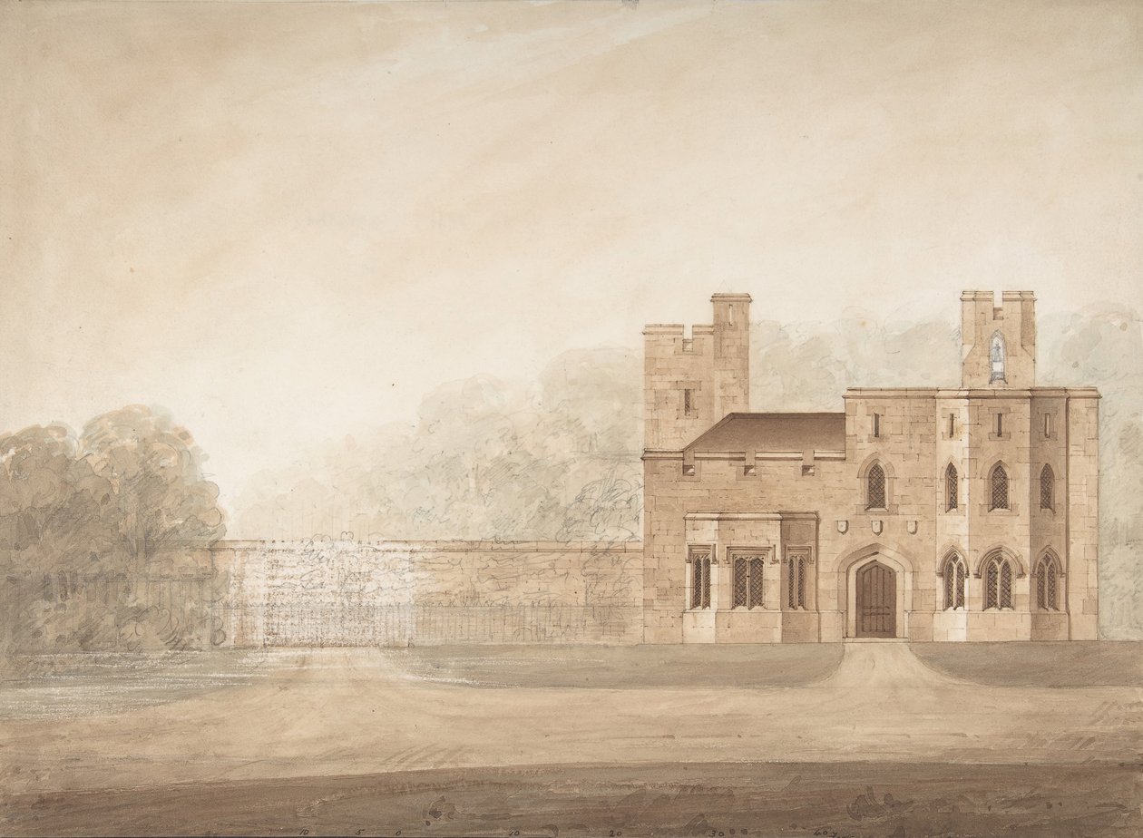 Diseño para Bishopsgate Lodge, en el Castillo de Windsor, Berkshire de Jeffry Wyatville