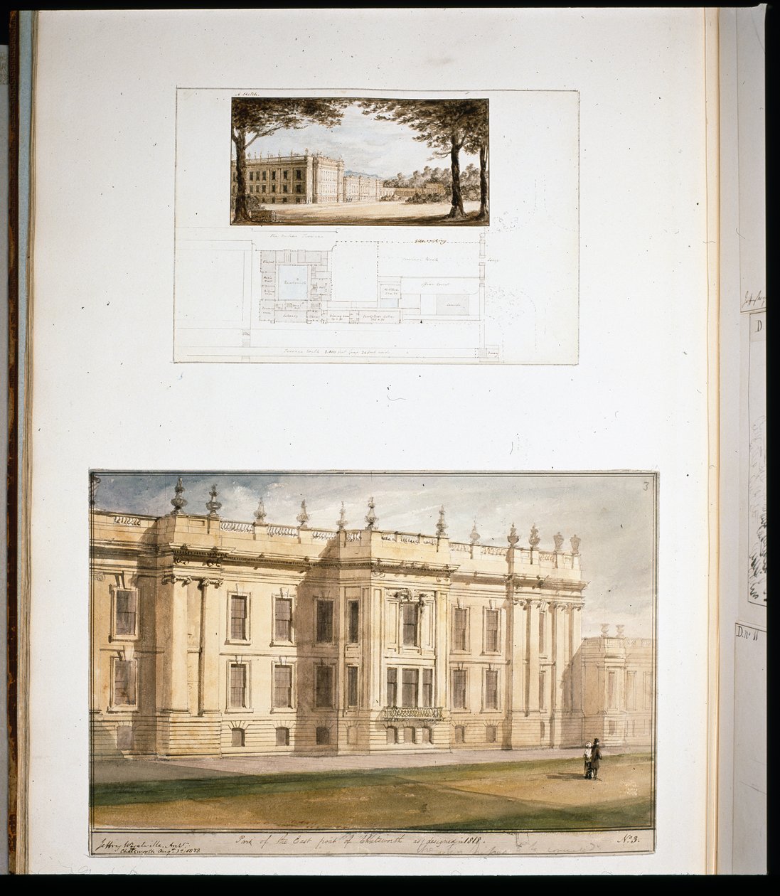 Diseños para la Elevación Este, Chatsworth House de Jeffry Wyatville