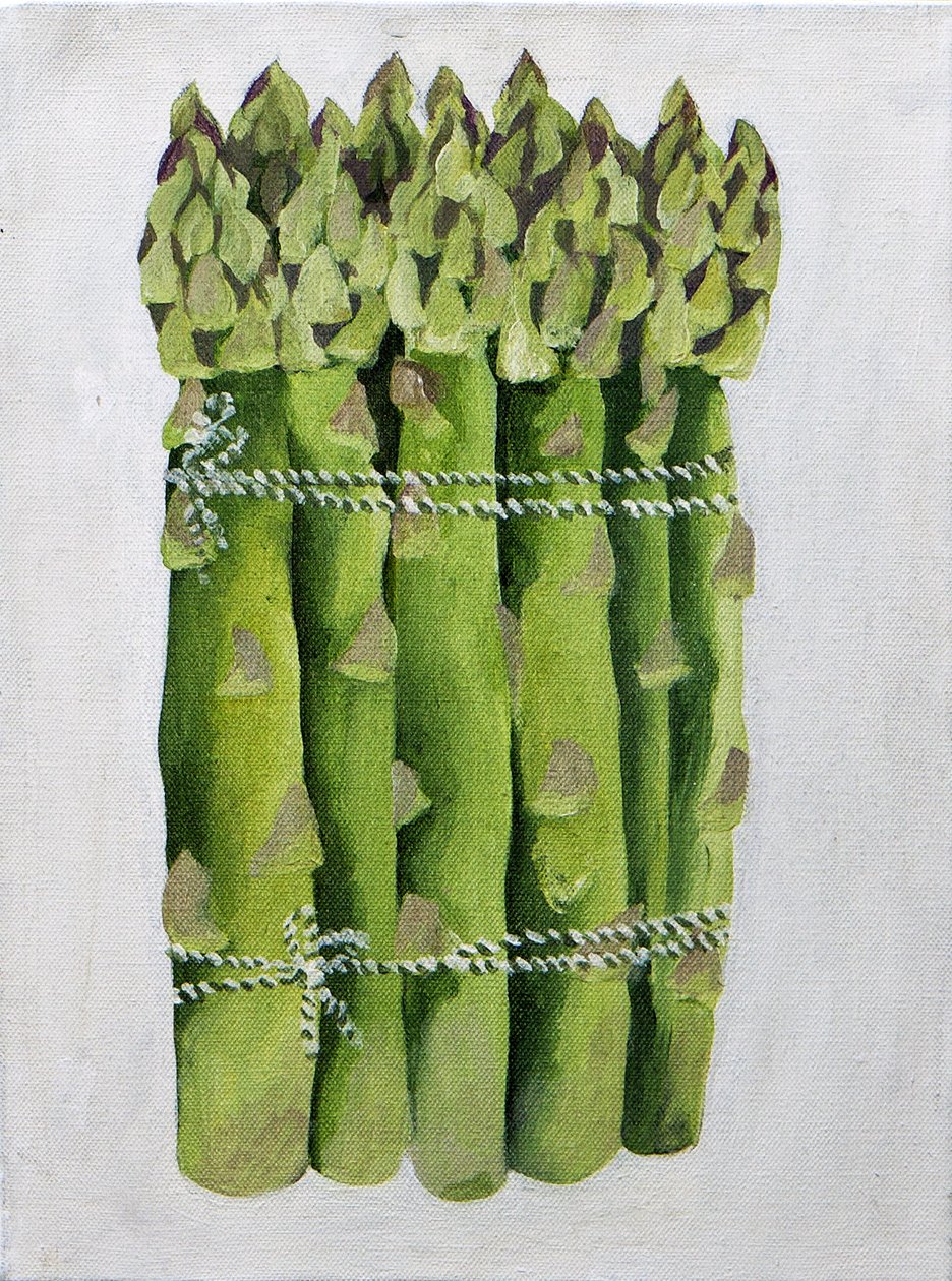 Espárragos,2013 (acrílico sobre lienzo) de Jennifer Abbott