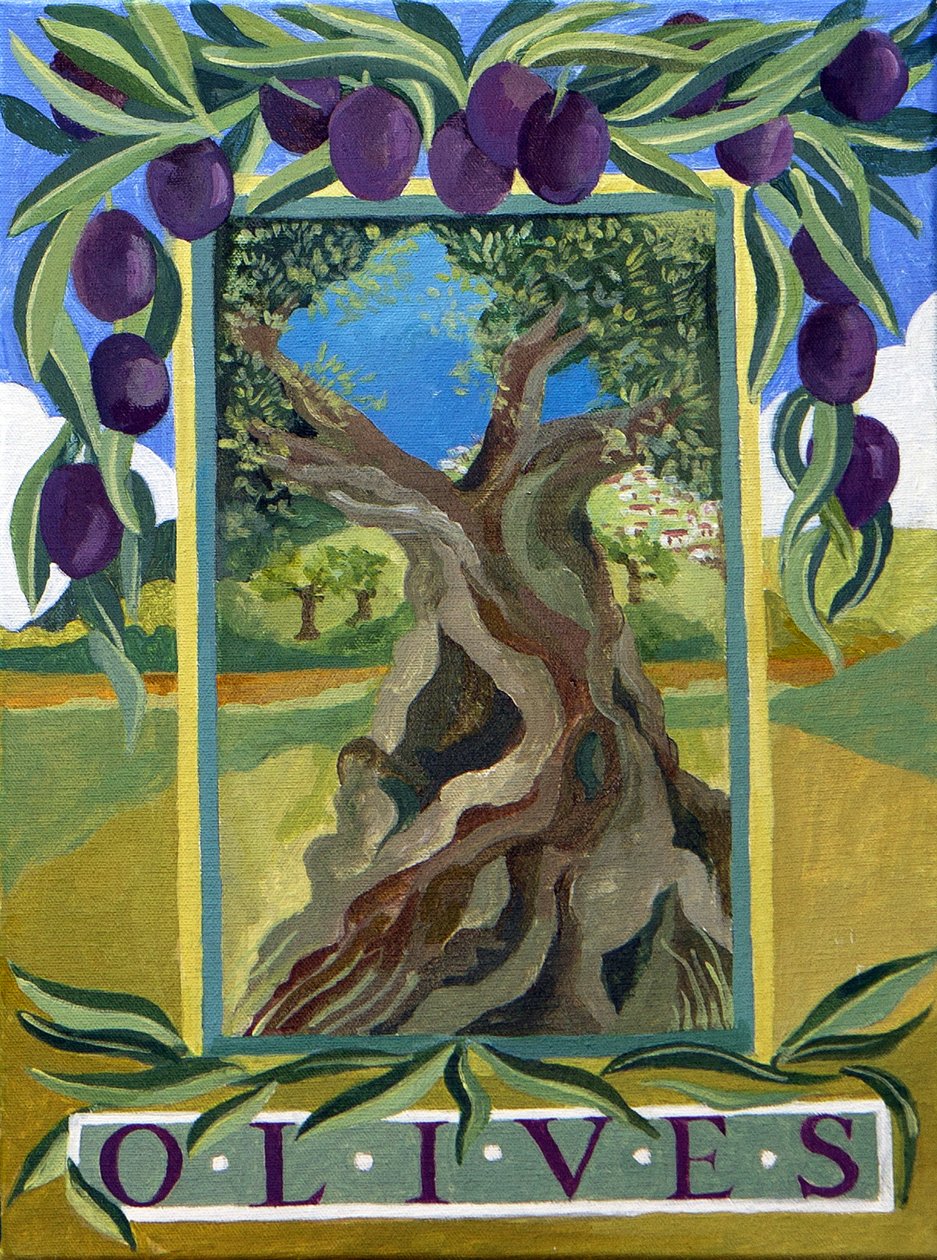 Aceitunas negras, 2014 (acrílico sobre lienzo) de Jennifer Abbott