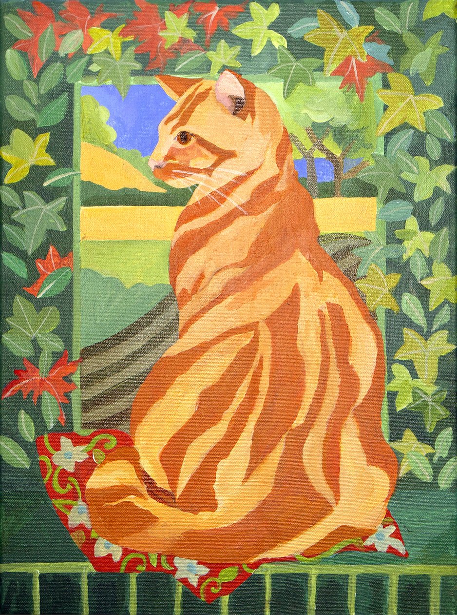 Gato 1, 2014 (acrílico sobre lienzo) de Jennifer Abbott