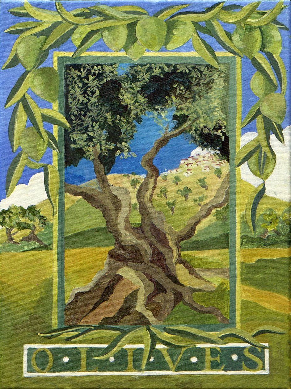 Aceitunas verdes, 2014 (acrílico sobre lienzo) de Jennifer Abbott