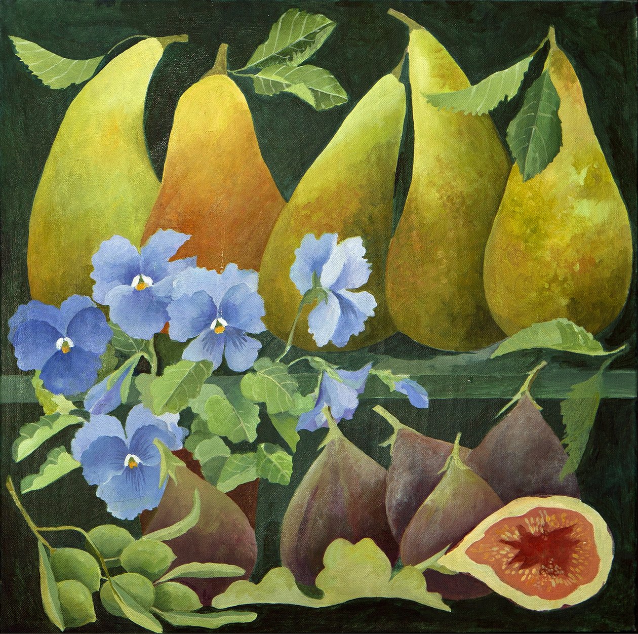 Fruta mixta, 2013 (acrílico sobre lienzo) de Jennifer Abbott