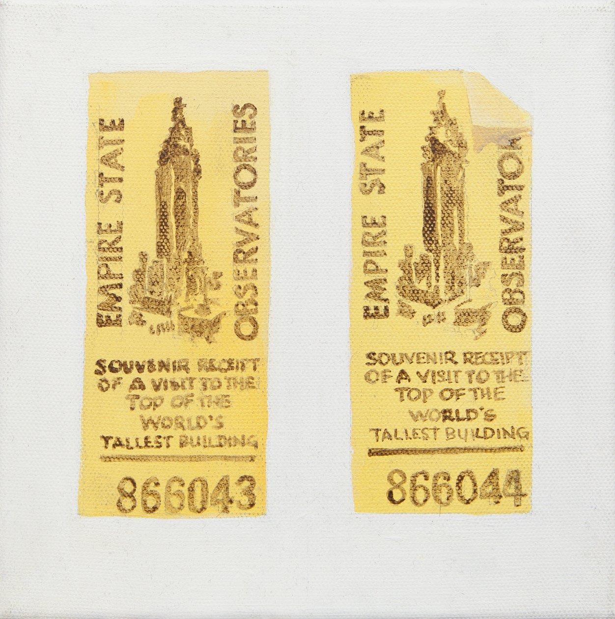 Billete antiguo del Empire State Building (acrílico) de Jennifer Abbott