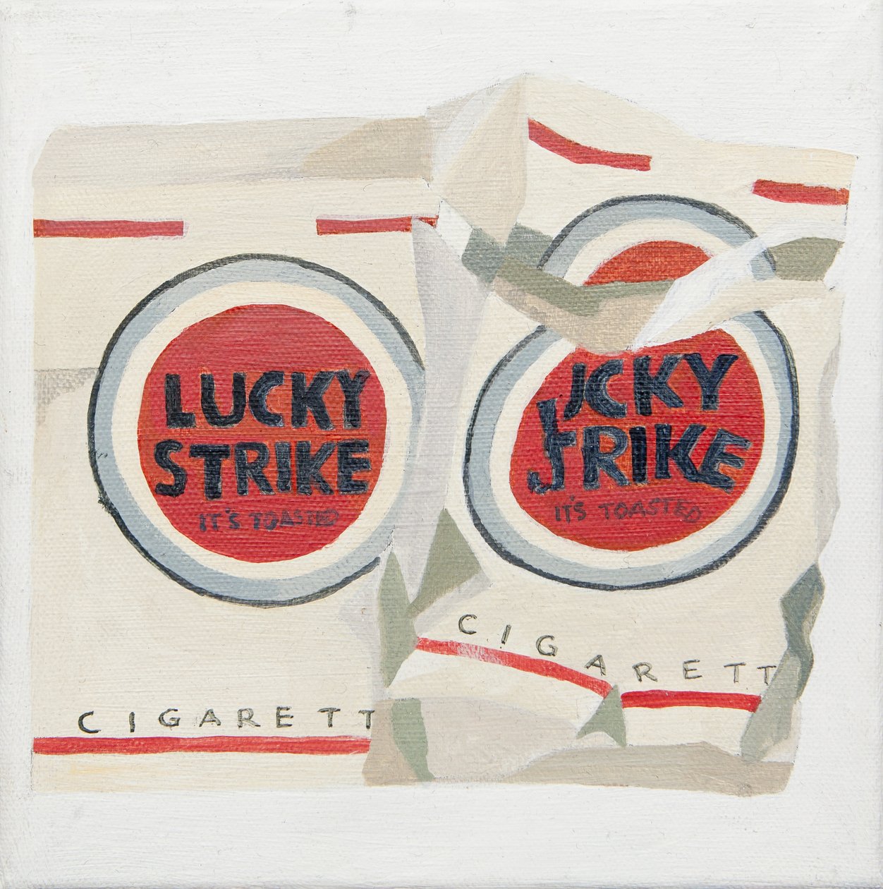 Cajetillas de cigarrillos Lucky Strike blancas (acrílico) de Jennifer Abbott