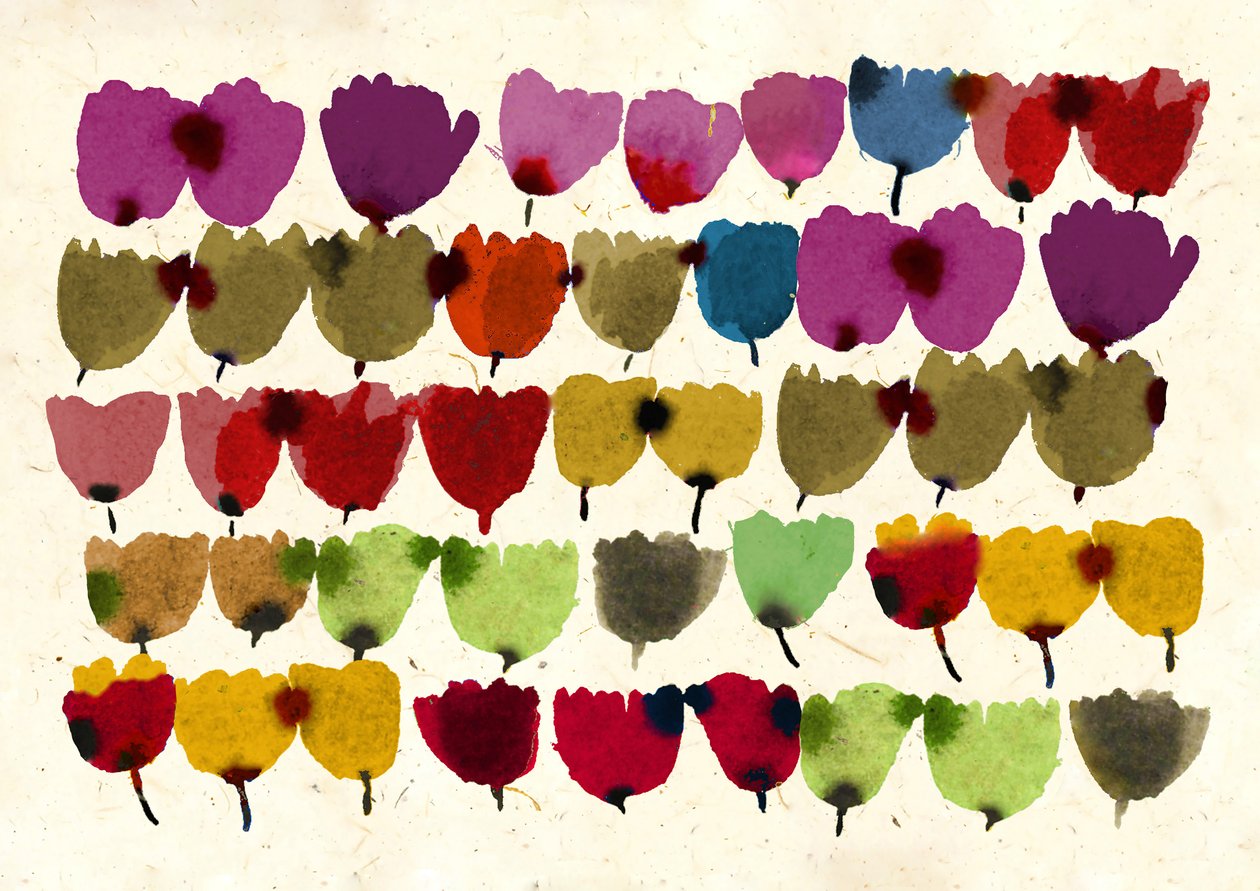 Cuarenta y cinco tulipanes, 2023 (acuarela) de Jenny Frean