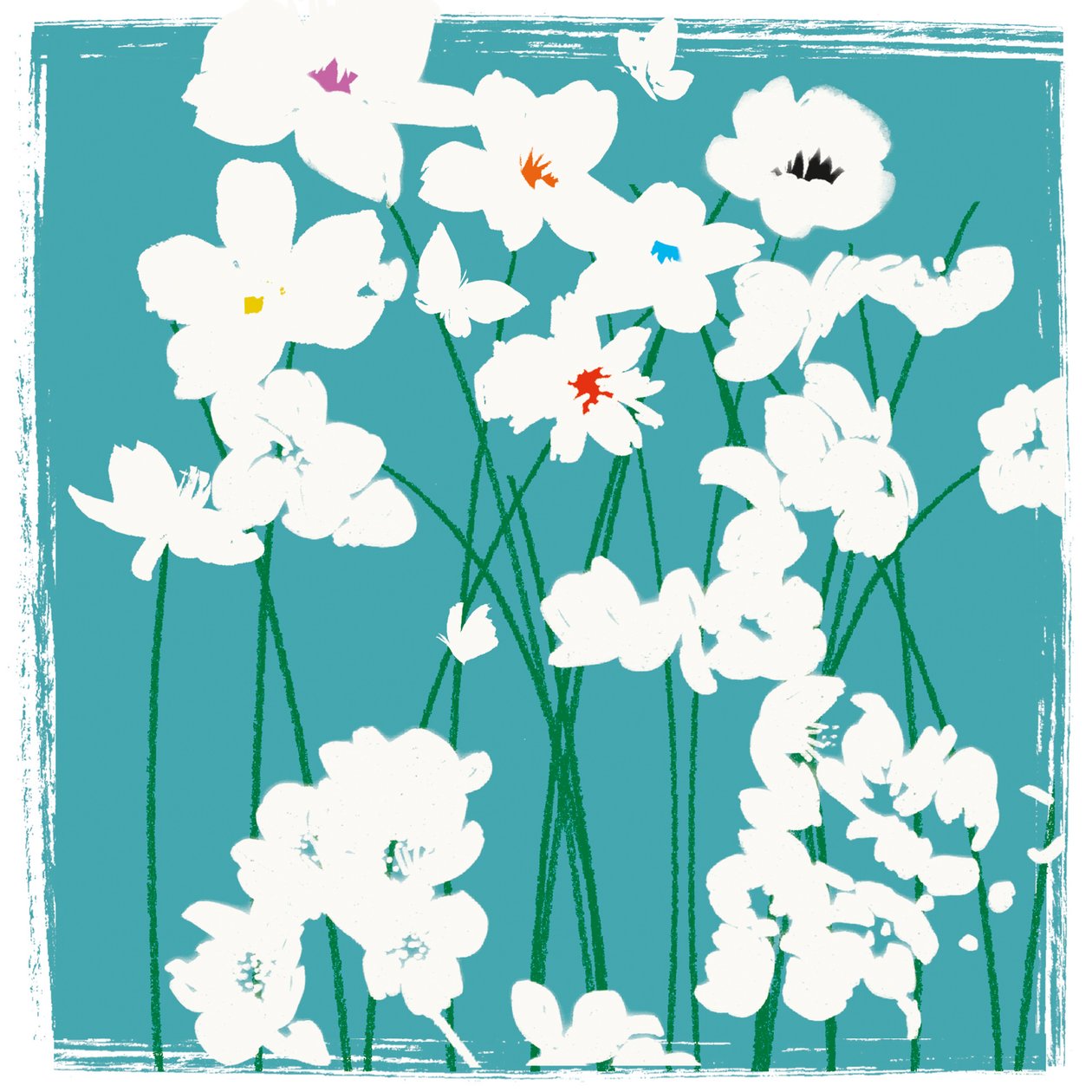 Flores turquesas de Jenny Frean
