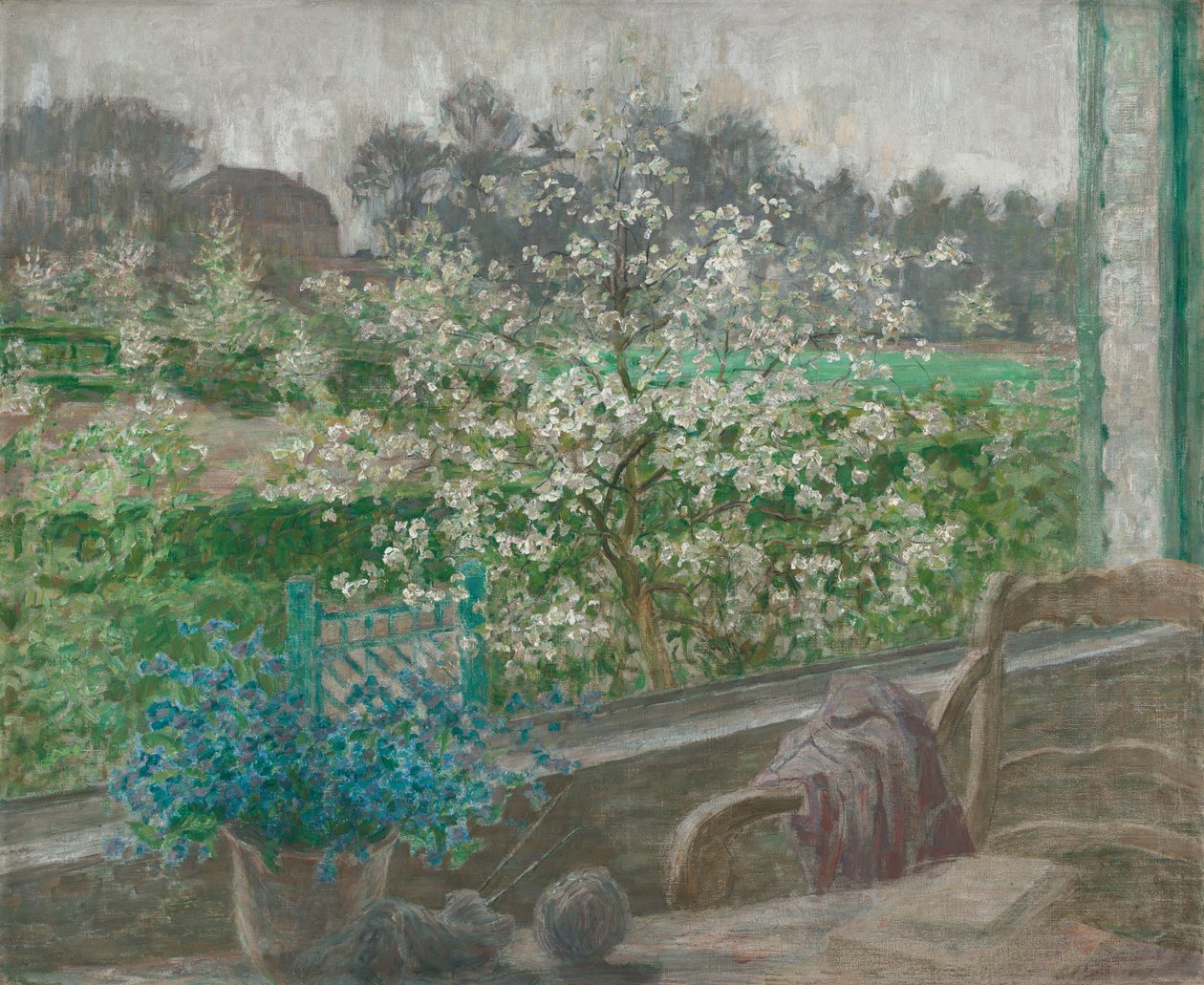 Mi ventana, c.1910 (óleo sobre lienzo) de Jenny Montigny