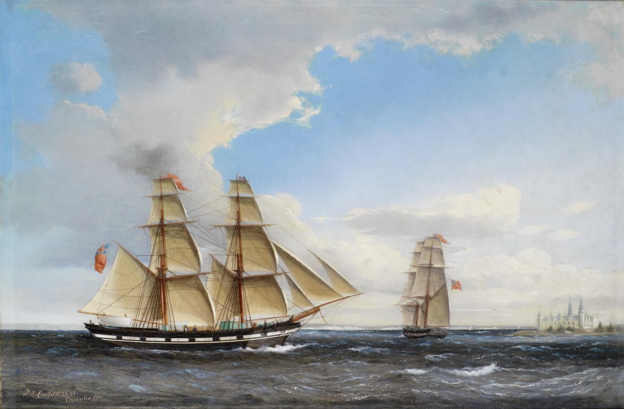 Un bergantín frente a Elsinore de Jens Thielsen Locher