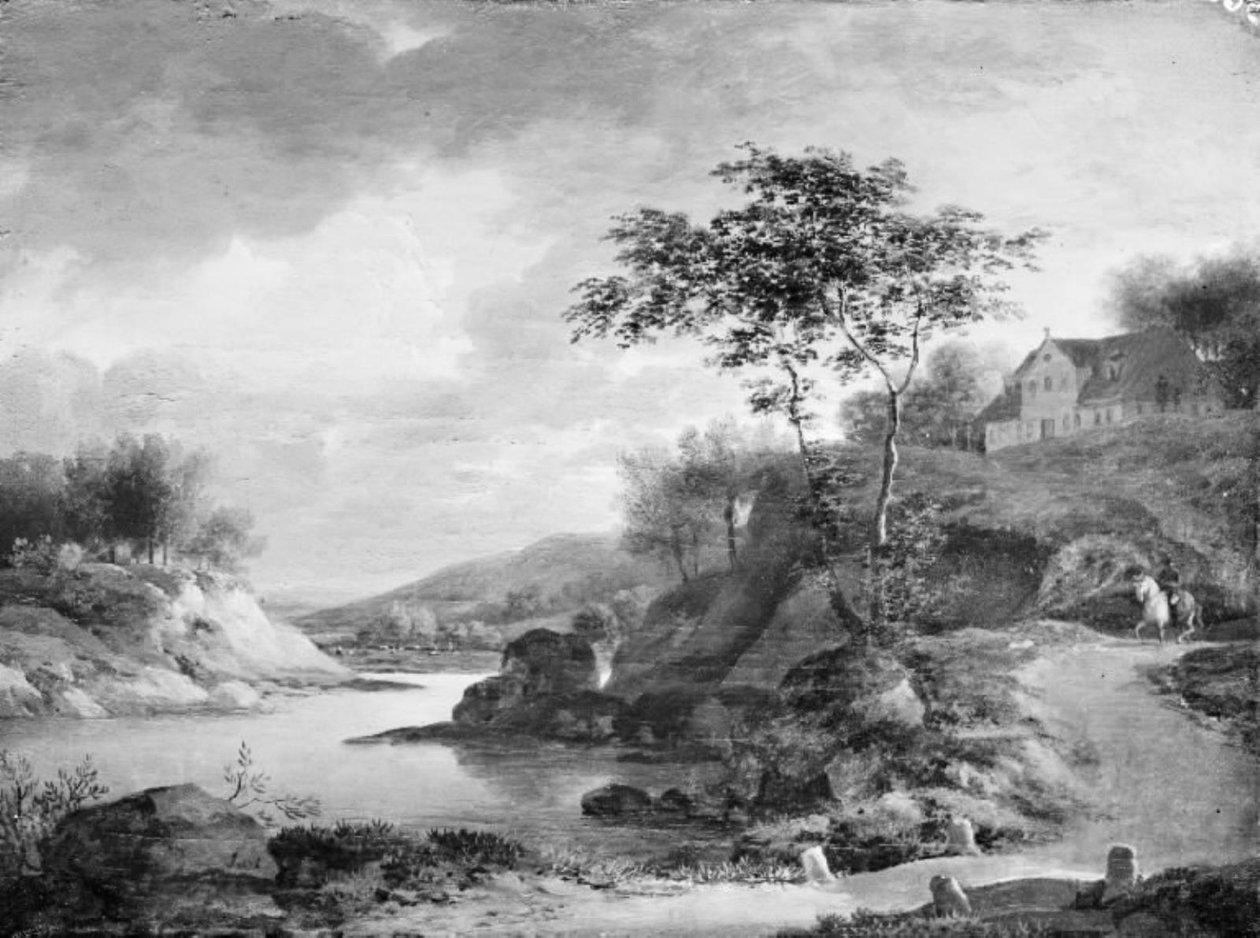 Un paisaje otoñal a orillas del Rin de Jens Juel
