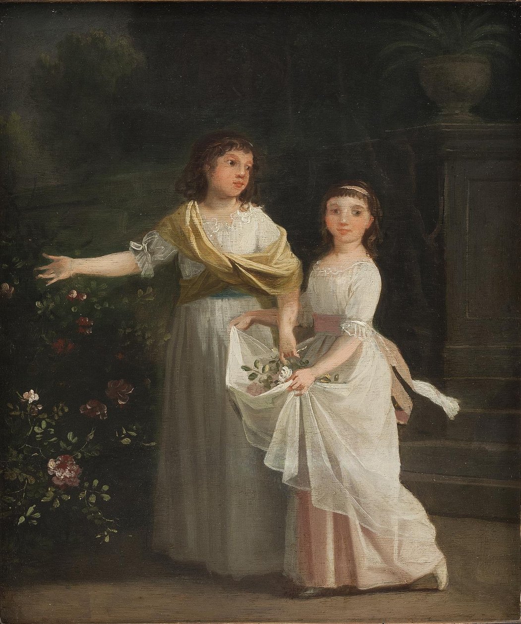 Las hijas del cónsul general Johan Christian Pingel en un jardín de Jens Juel