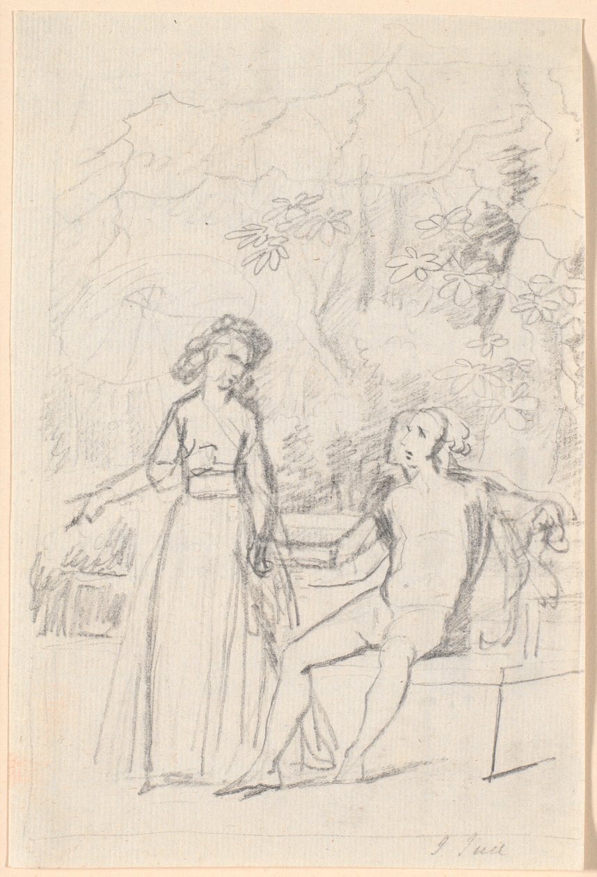 Boceto de composición para el retrato familiar de Raben de Jens Juel