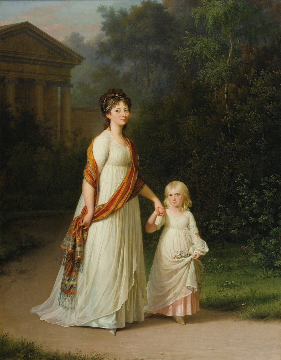 María Sofía Federica, Princesa de Dinamarca, y su hija, la Princesa Carolina de Jens Juel