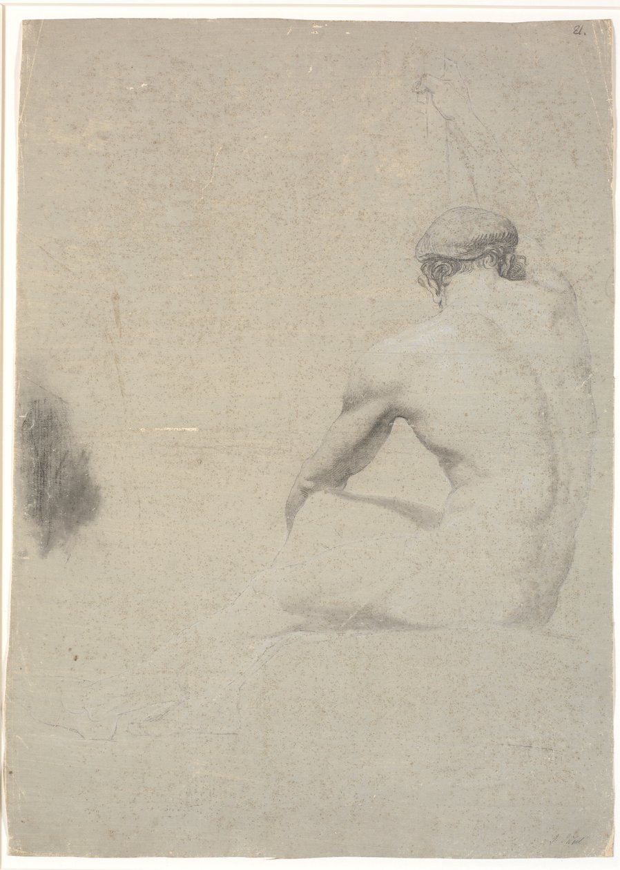 Modelo sentada, vista desde la espalda, no terminada de Jens Juel