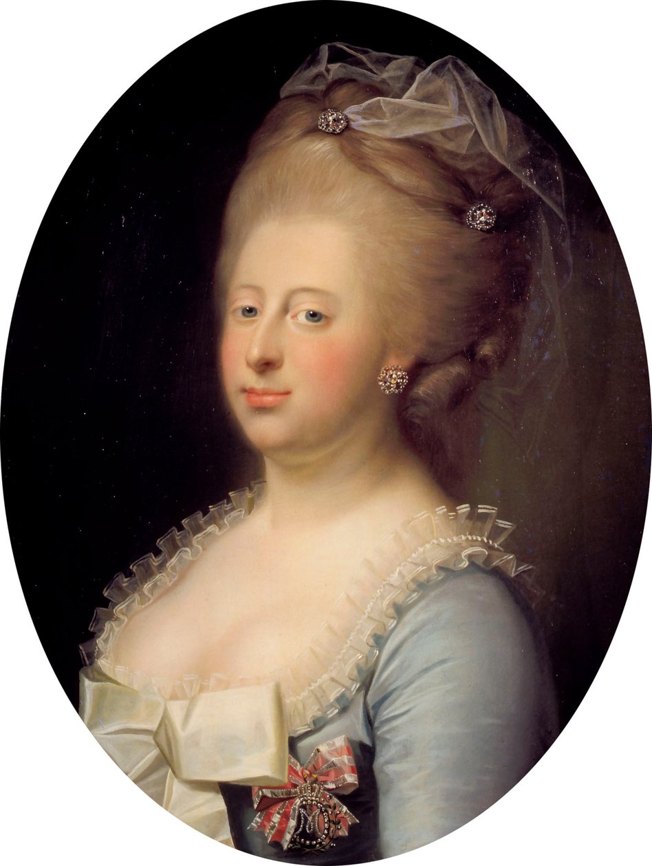 Retrato de Carolina Matilde de Gran Bretaña 1751-1775, Reina de Dinamarca, 1771 de Jens Juel