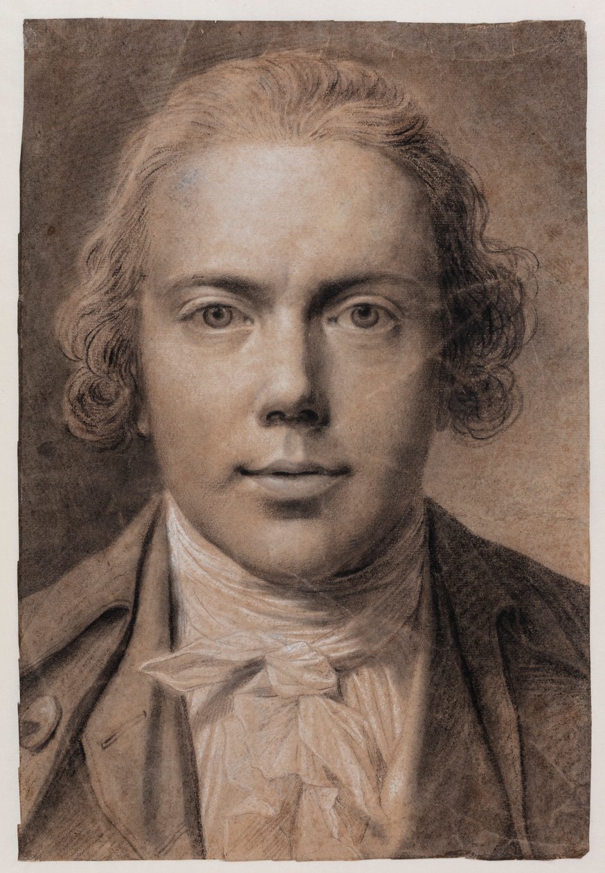 Autorretrato, busto de frente de Jens Juel