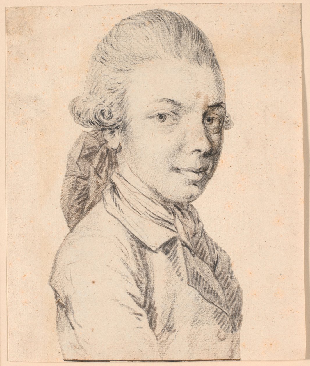 Autorretrato de joven. Retrato de busto en tres cuartos de perfil hacia la derecha de Jens Juel