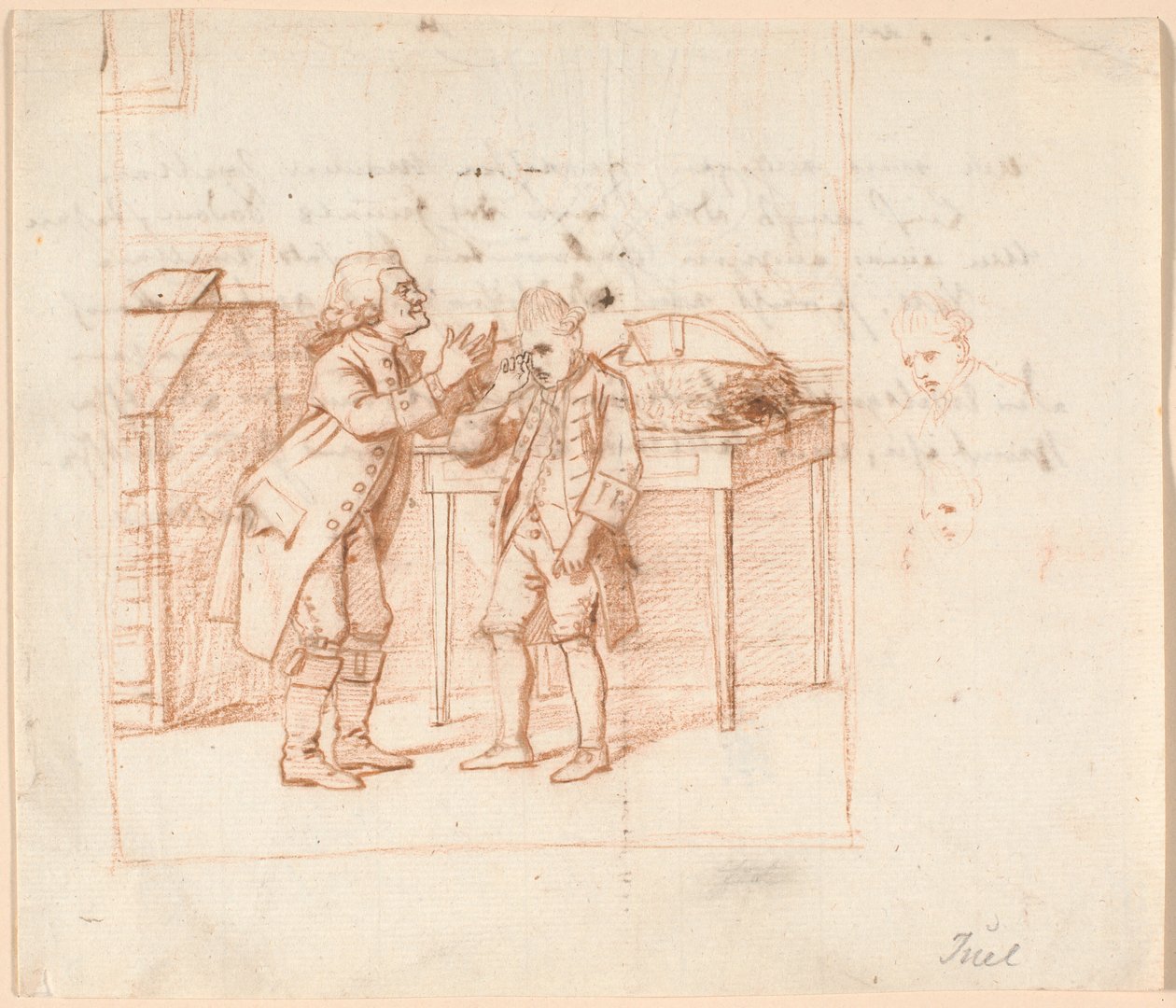 Boceto para ilustración de la obra de teatro de P.A. Heiberg "De Vonner og de Vanner" de Jens Juel