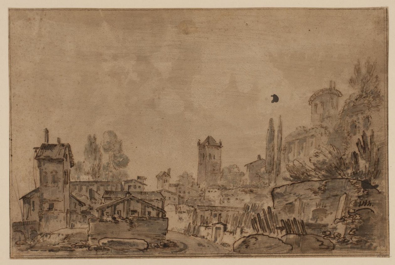 Vista de una ciudad italiana de Jens Petersen Lund