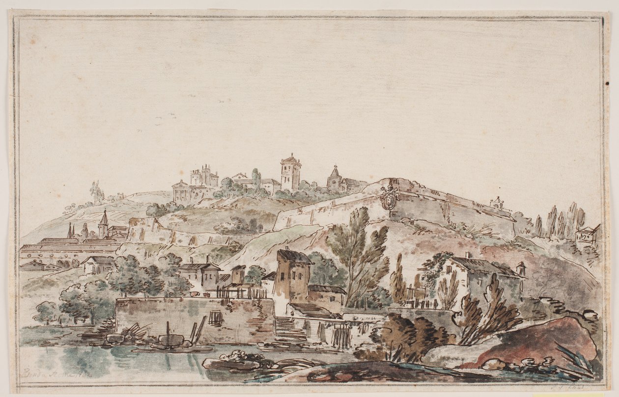 Perspectiva romana con muralla y iglesias de Jens Petersen Lund