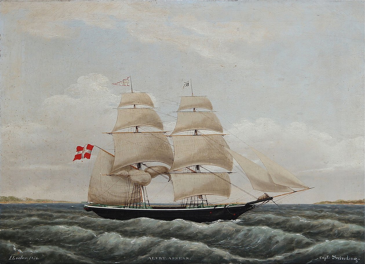 La goleta Alerta de Assens al mando del capitán Svinding de Jens Thielsen Locher