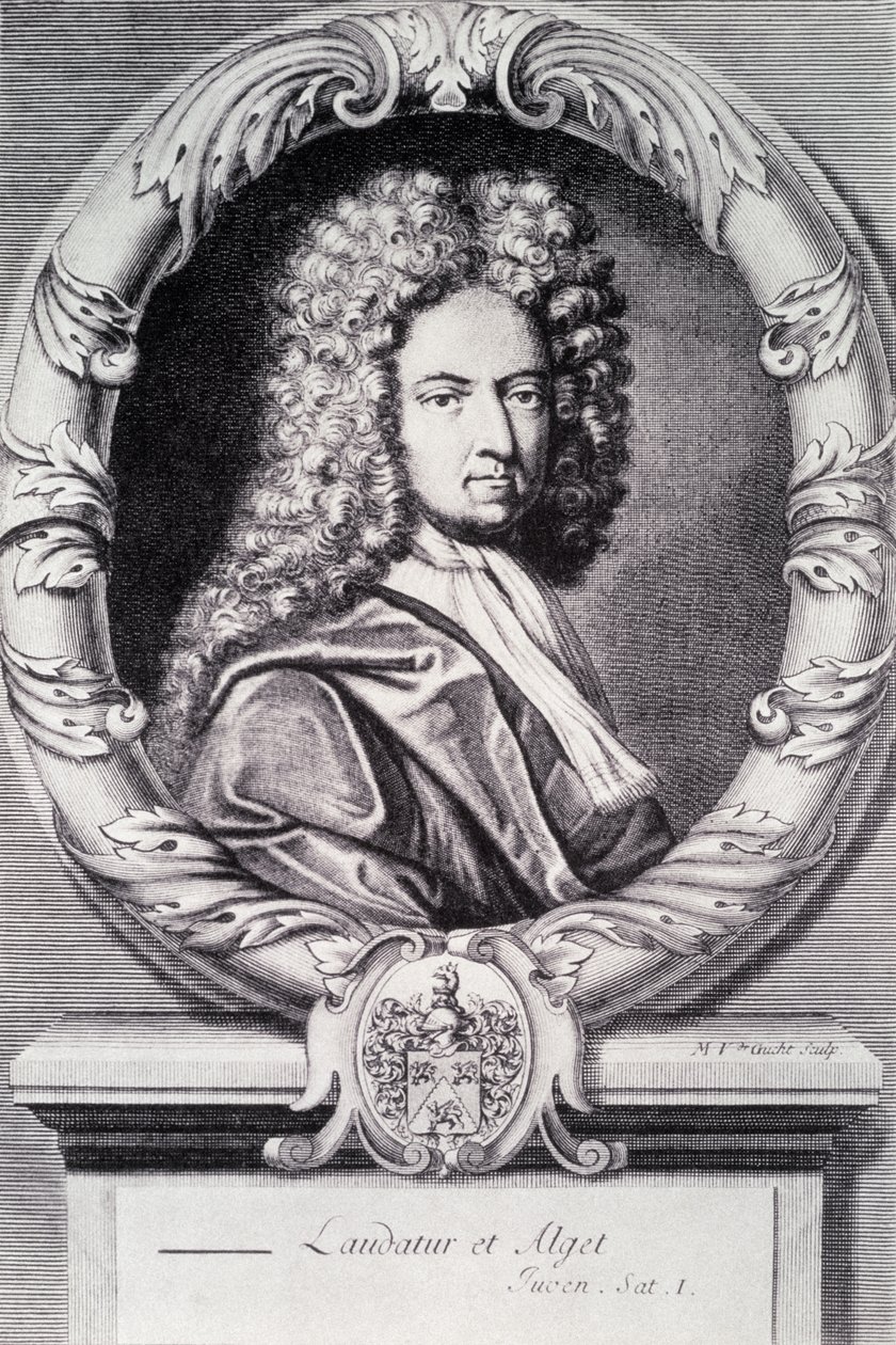Daniel Defoe, grabado por Michael Van der Gucht (1660-1725) de Jeremiah Taverner