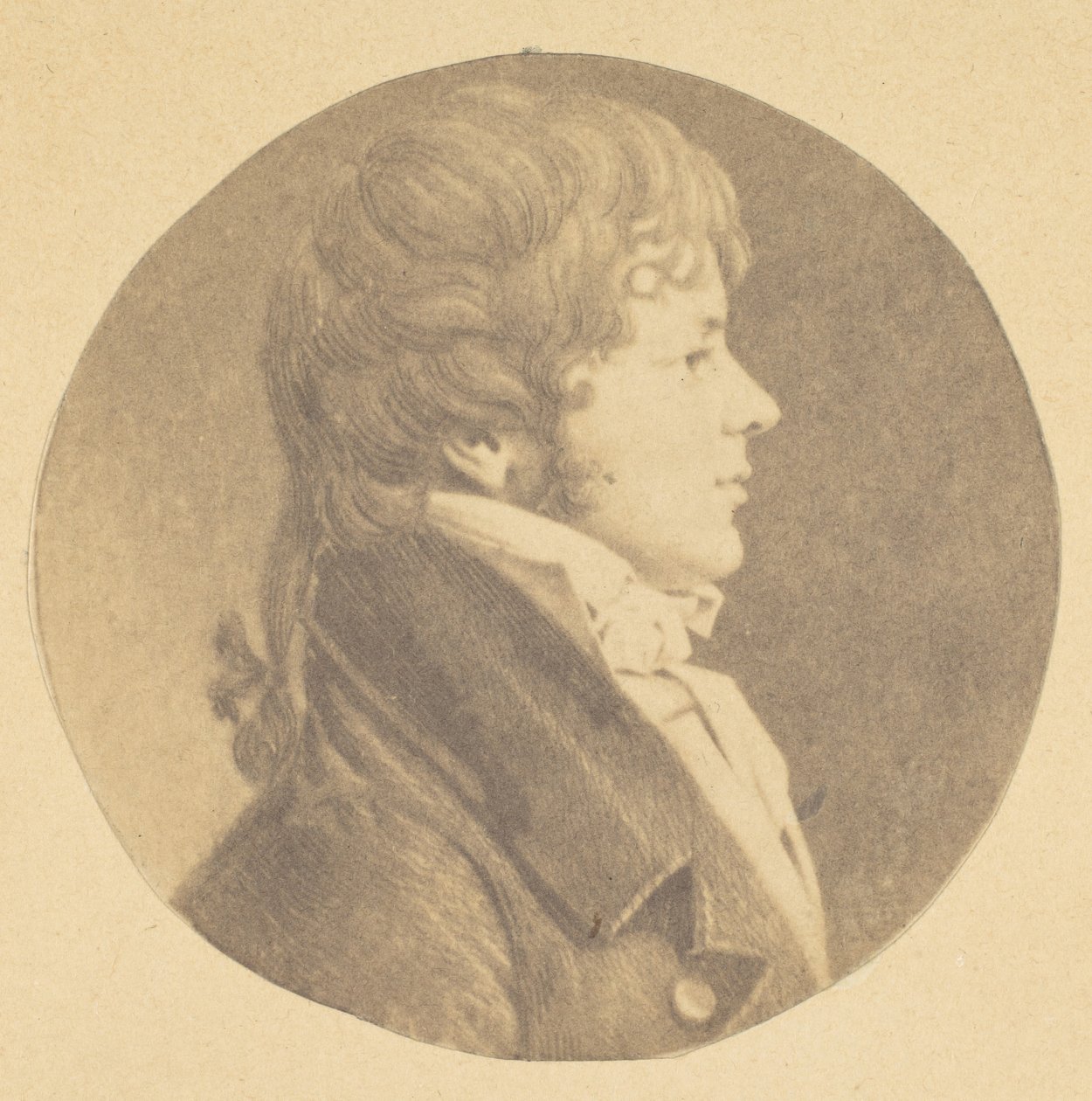 Retrato en mezzotinta de un joven de perfil, de la colección de retratos de St. Memin, 1862 de Jeremiah Gurney