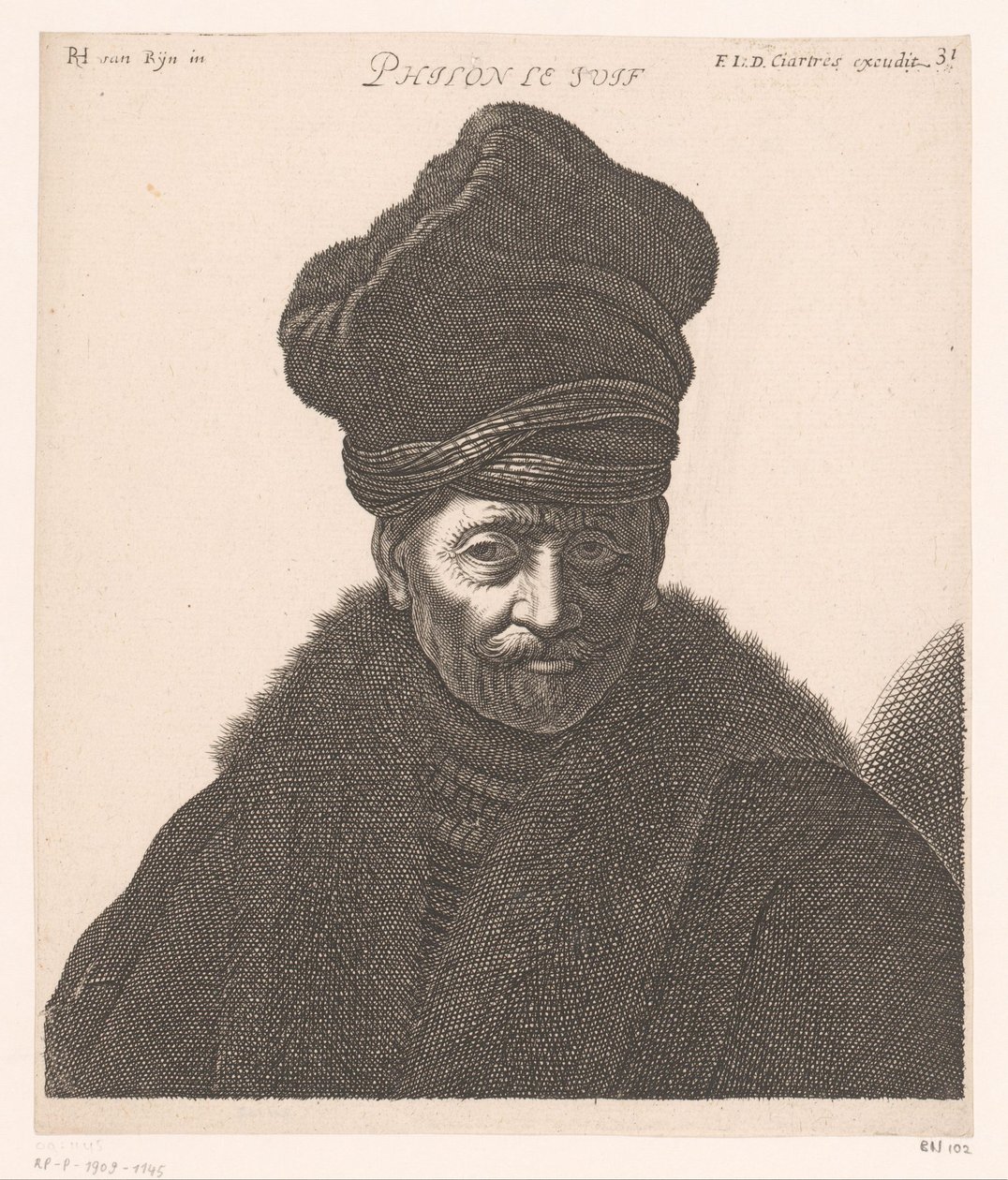 Retrato de Filón de Alejandría Philon le Juif (título sobre objeto) Bustos de filósofos y reyes (título de serie) de Jerôme David (attributed to)