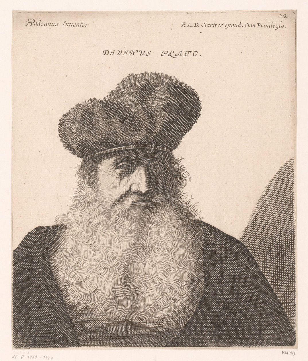Retrato de Platón Divino Platón. (título en el objeto) Bustos de filósofos y reyes (título de serie) de Jerôme David (attributed to)