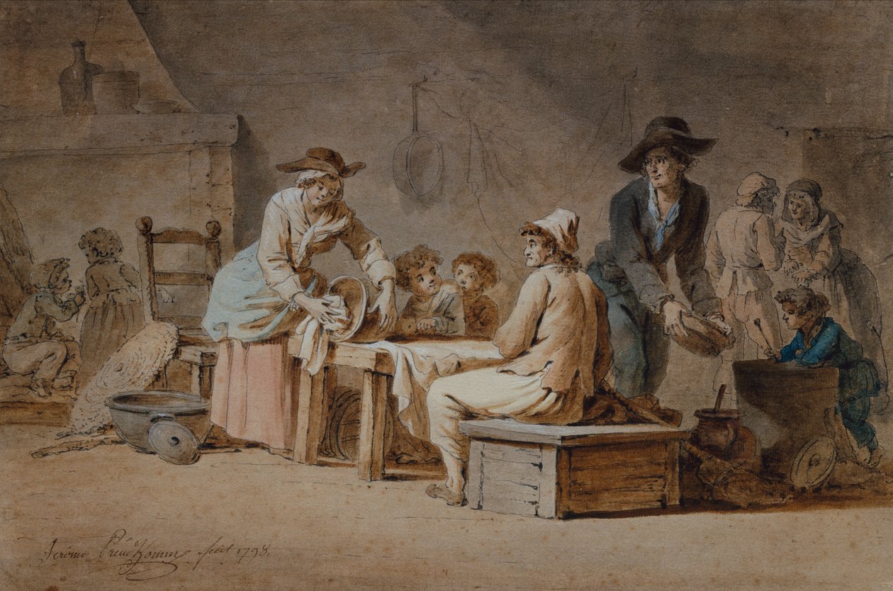 Una Familia Campesina en un Interior de Jerome Preudhomme