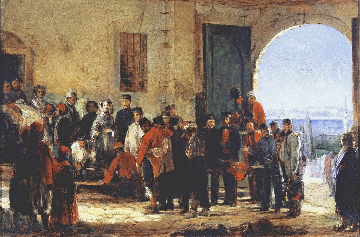 La Guerra de Crimea: la enfermera Florence Nightingale en el Hospital de Scutari en Turquía, 1856 de Jerry Barrett