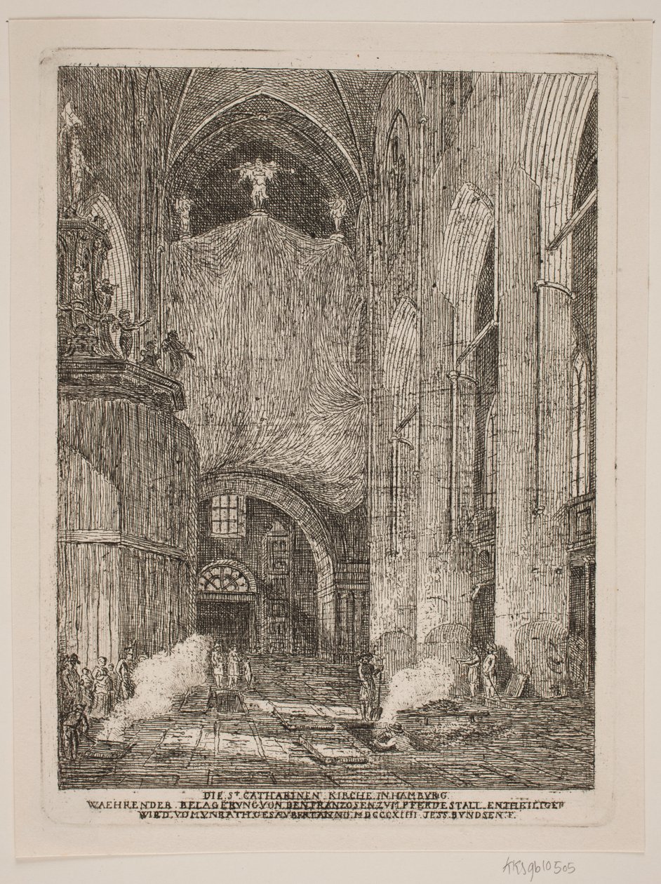 El interior de la iglesia de Santa Catalina en Hamburgo de Jes Bundsen