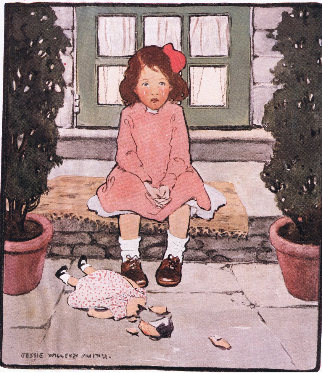 Una cabeza y un corazón rotos (litografía en color) de Jessie Willcox Smith