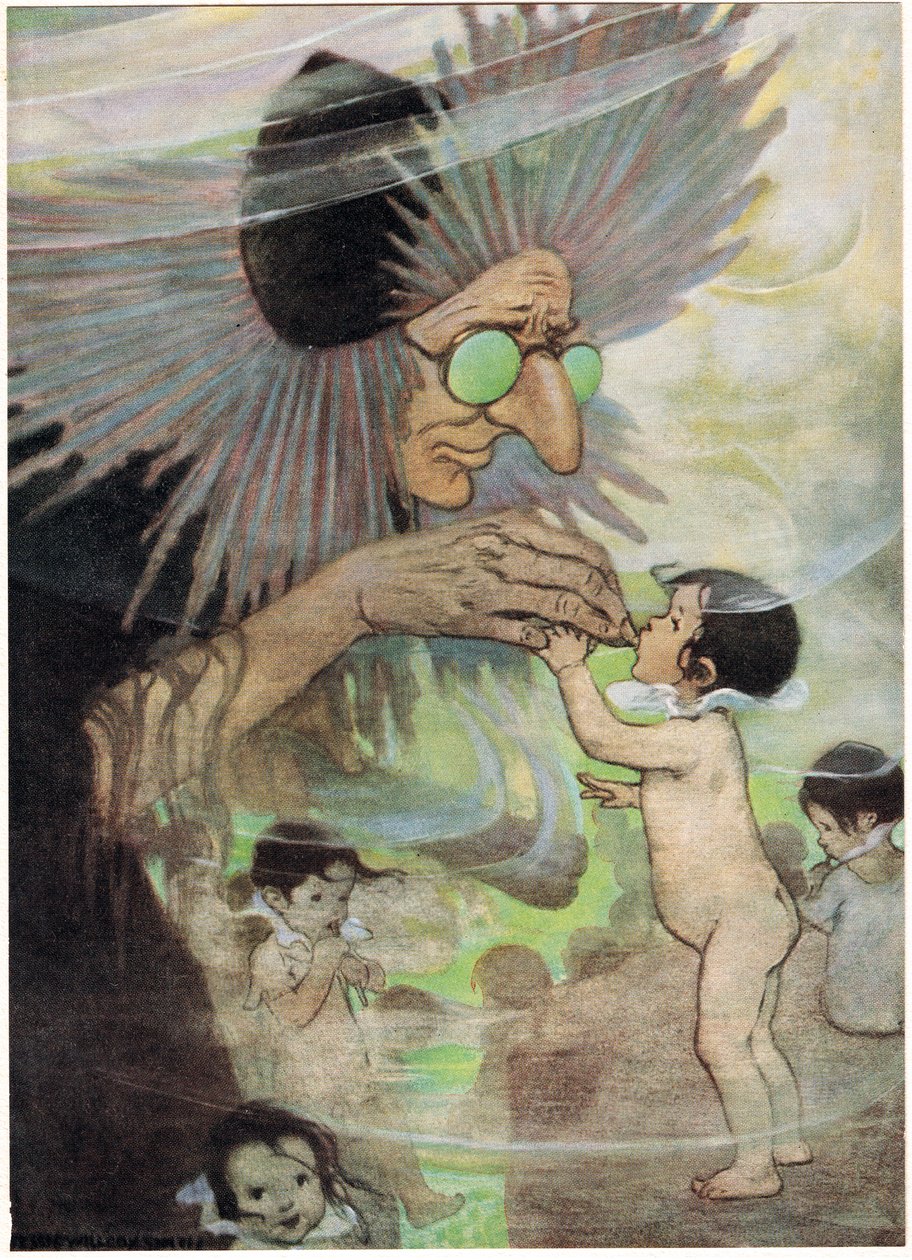 Sra. Bedoneasyoudid, ilustración de "The Water Babies" del reverendo Charles Kingsley (litografía en color) de Jessie Willcox Smith