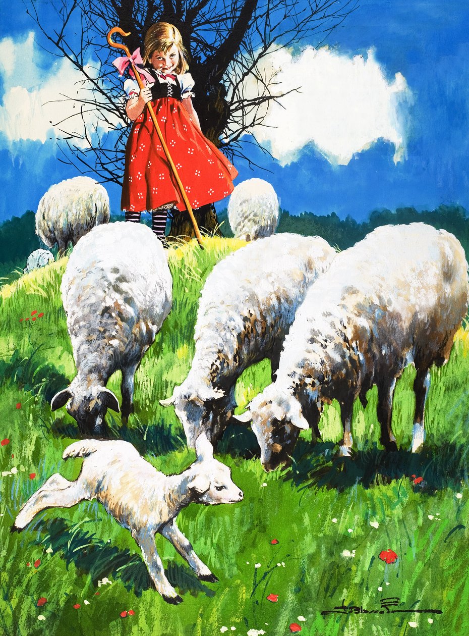 Little Bo Peep (gouache sobre papel) de Jesus Blasco
