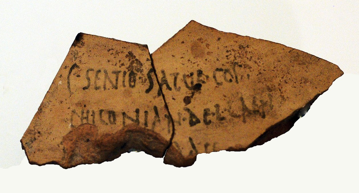 Fragmento de cerámica de Herodes de Masada de Jewish School