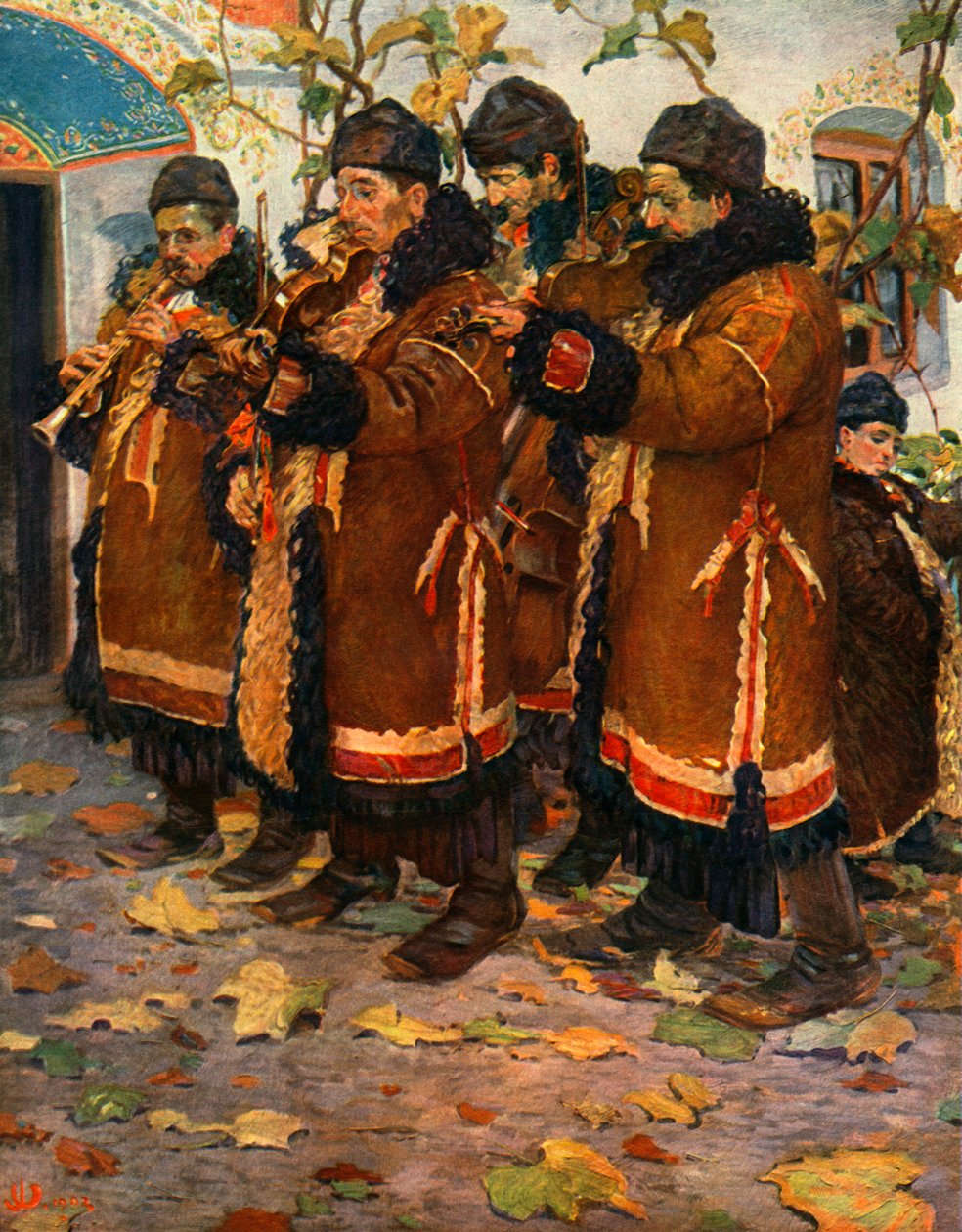 Músicos de Hroznovà Lhota: clarinete, violín y contrabajo. 1861-1940, 1948 de Joža Uprka
