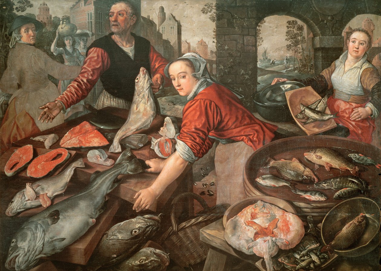 El mercado de pescado de Joachim Bueckelaer