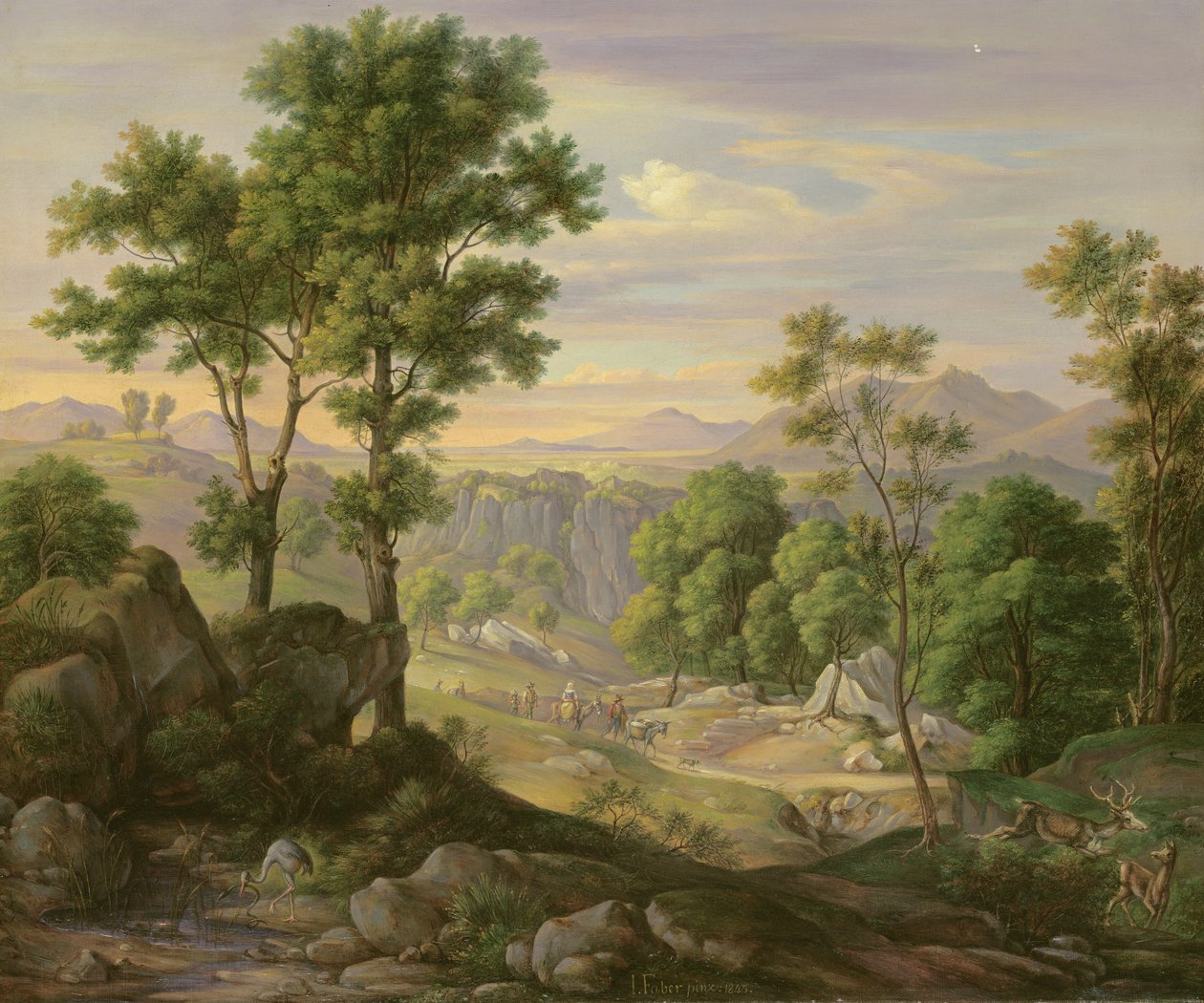 Paisaje italiano, 1845 de Joachim Faber