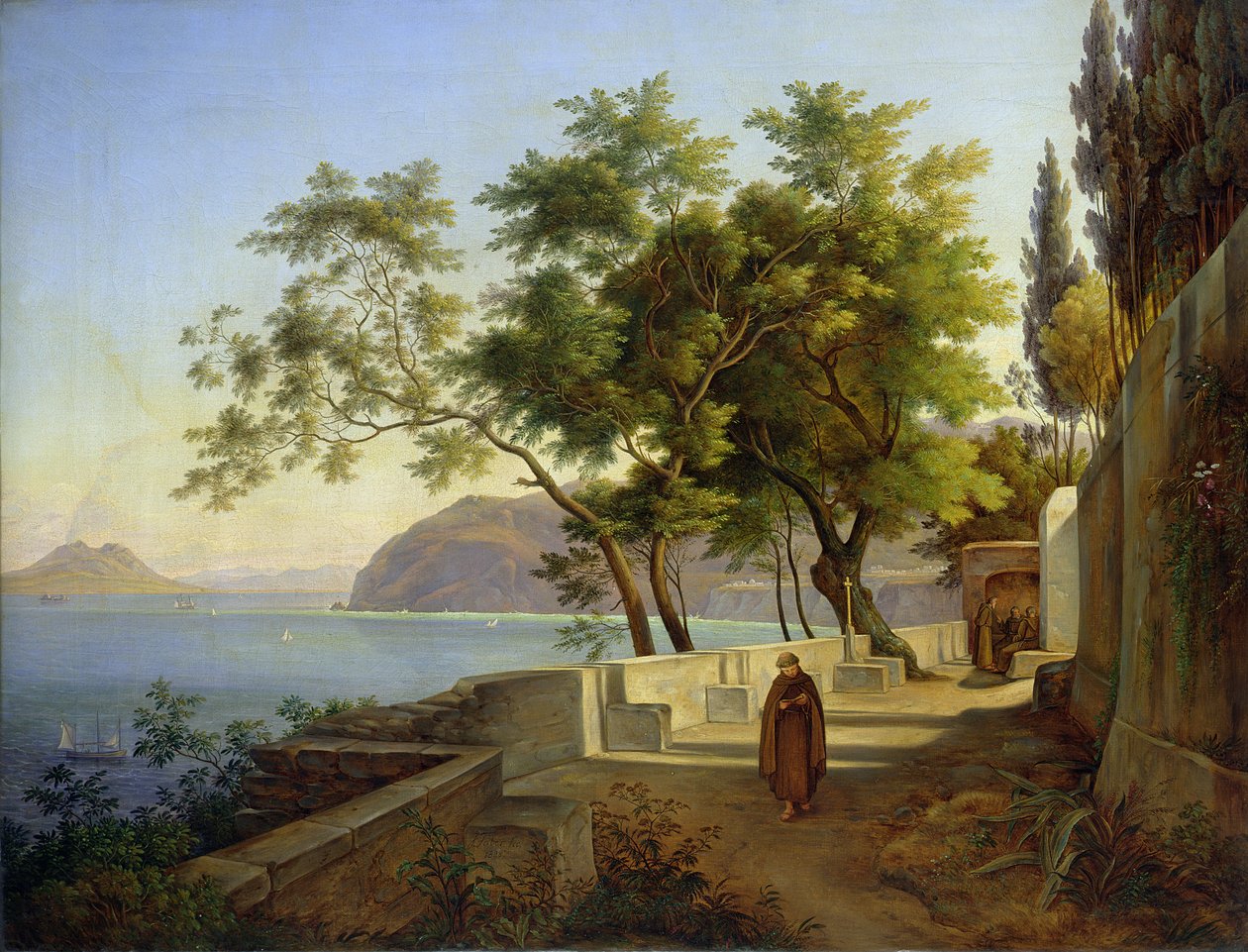 La Terraza de los Capuchinos en Sorrento, 1828 de Joachim Faber